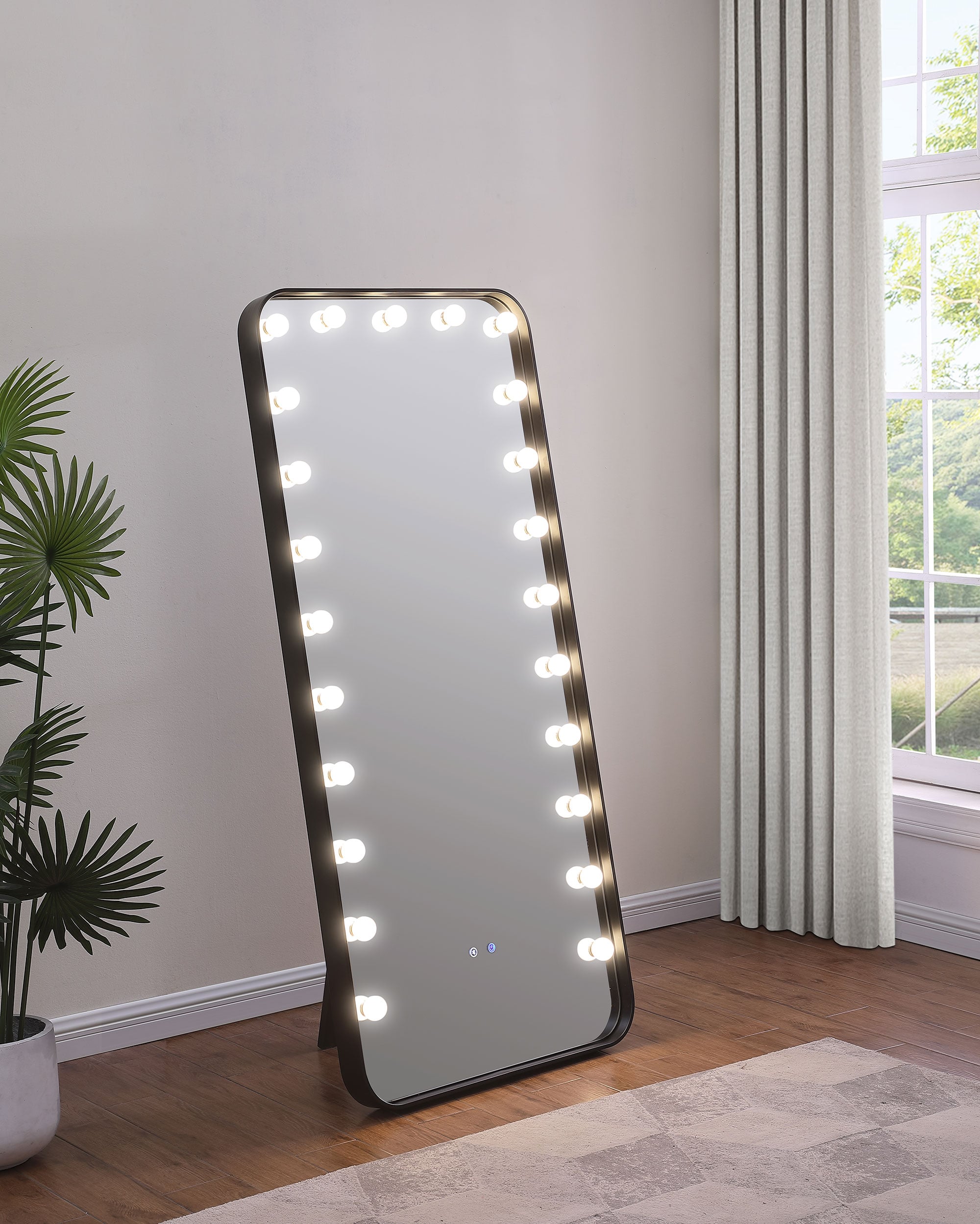 32 x 71 Inch LED Standing Mirror w/ Speakers