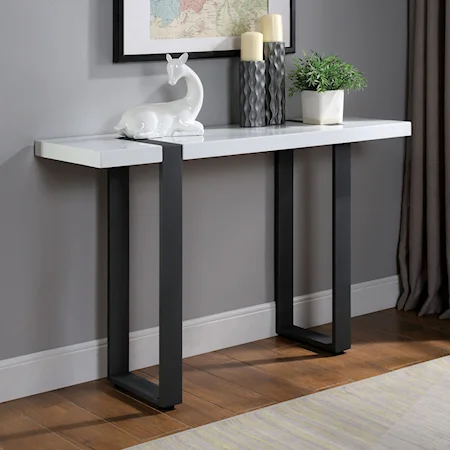 Contemporary Sofa Table with Two-Tone Finish