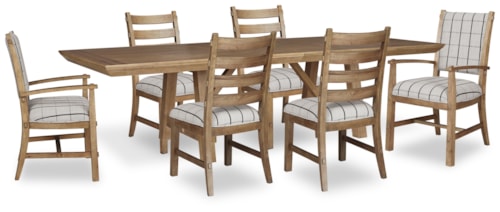 Extension Dining Table, 2 Arm Chairs And 4 Side Chairs