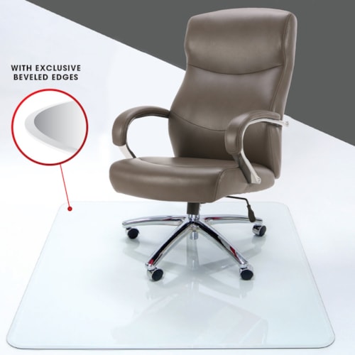 Glass Chair Mat with Beveled Edges