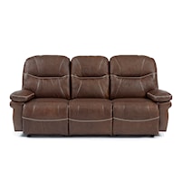 Casual Leather Reclining Sofa