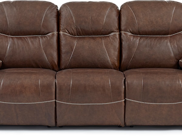 Leather Power Space Saver Reclining Sofa