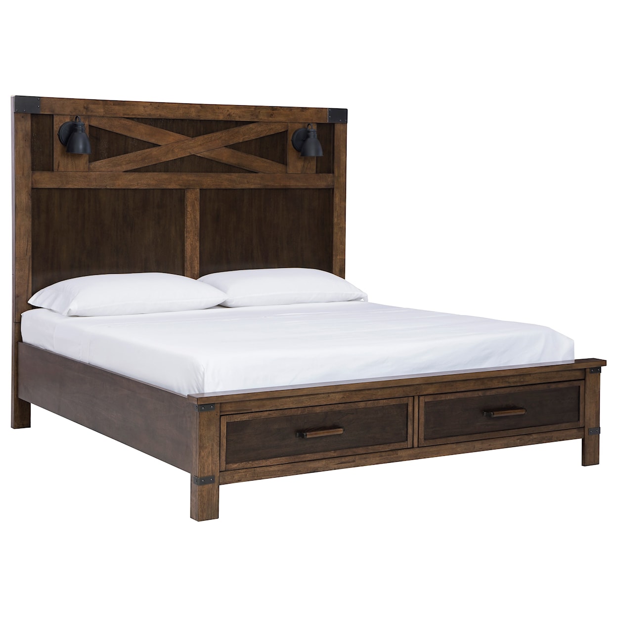 Benchcraft 32906 King Storage Bed w/ Sconce Lights