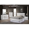 New Classic Furniture Paradox California King Panel Bed with LED Lighting