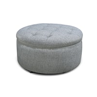 Contemporary Storage Ottoman with Black Casters