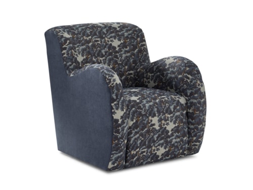 Transitional Swivel Glider Chair with English Arms