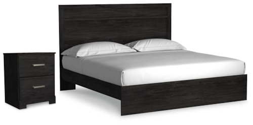 King Panel Bed And Nightstand