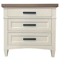 Modern Farmhouse 3-Drawer Nightstand with Built-in Charging Station