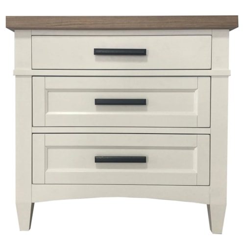 Farmhouse Nightstand with Dual USB Ports