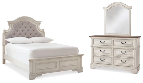 Full Panel Bed, Dresser And Mirror