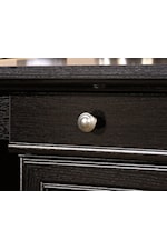 Sauder Palladia Traditional Storage Credenza with Safety-Tempered Glass