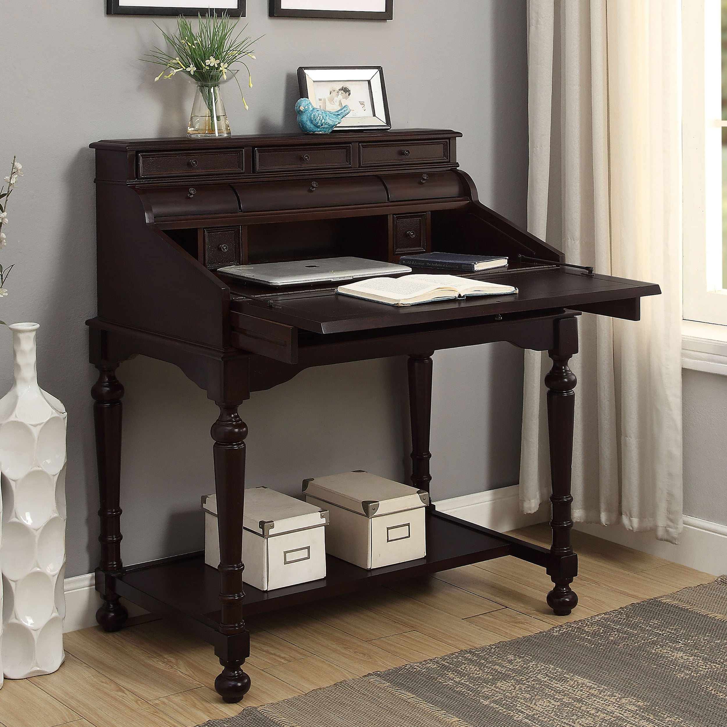 Milo 10-drawer Secretary Desk Warm