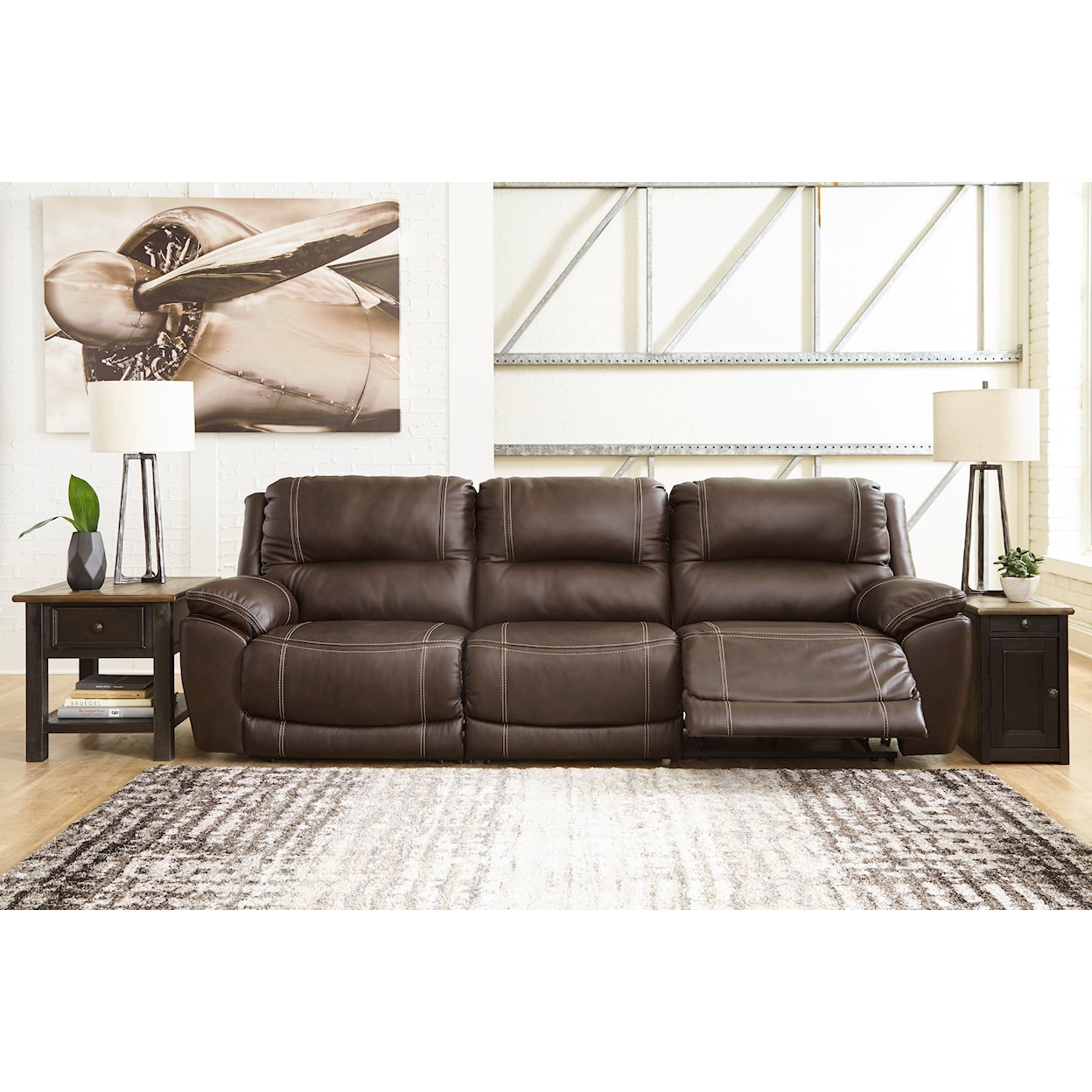 Signature Design by Ashley Dunleith Power Reclining Sectional Sofa