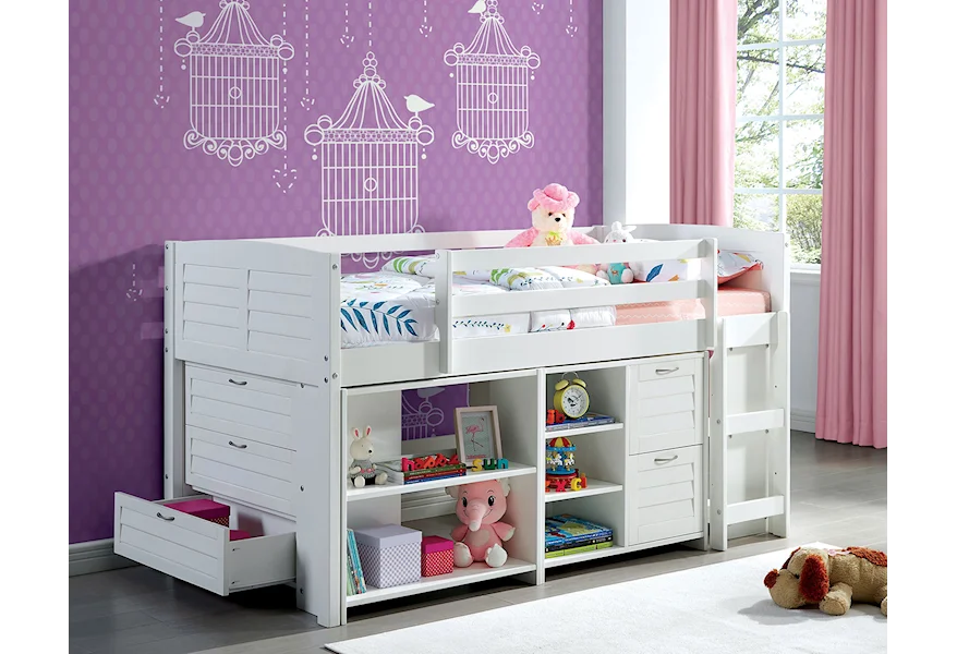 Abigail Twin Loft Bed Complete Set by Furniture of America at Corner Furniture