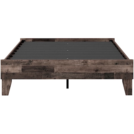 Rustic Full Platform Bed with Butcher Block Pattern