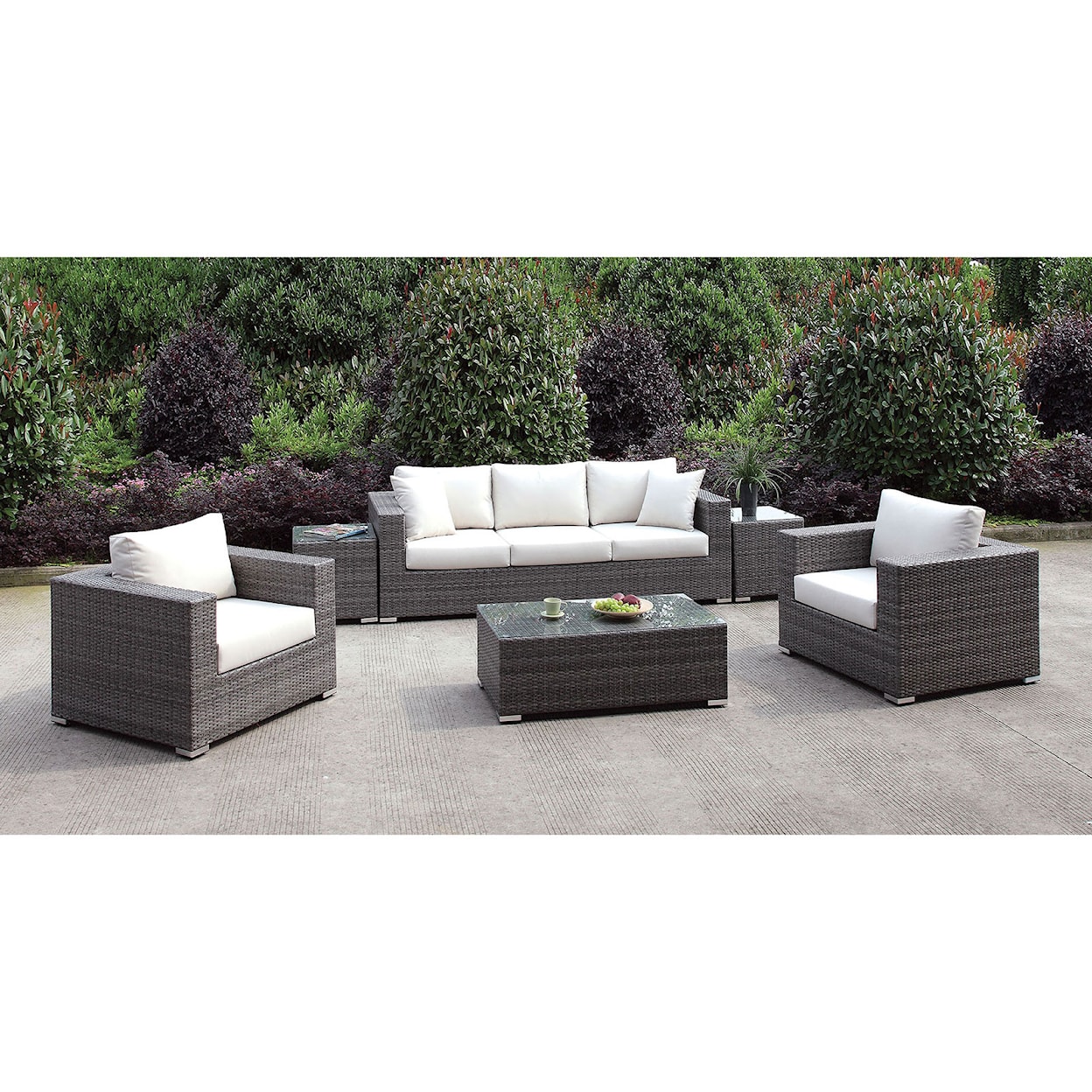 Furniture of America Somani Sofa + 2 Chairs+ 2 Ends + Coffee Table