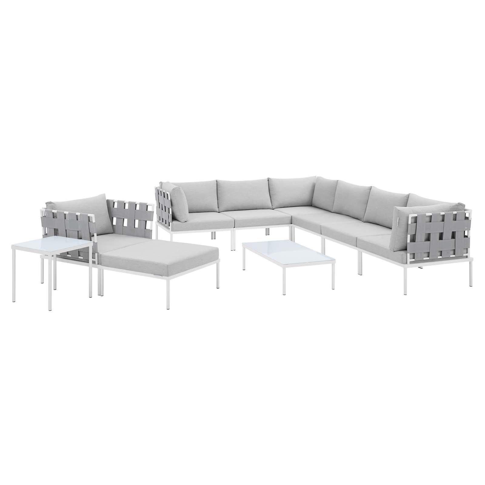 Modway Harmony Outdoor 10Piece Aluminum Sectional Sofa Set Value