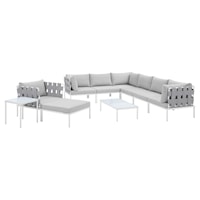 Outdoor 10-Piece Aluminum Sectional Sofa Set