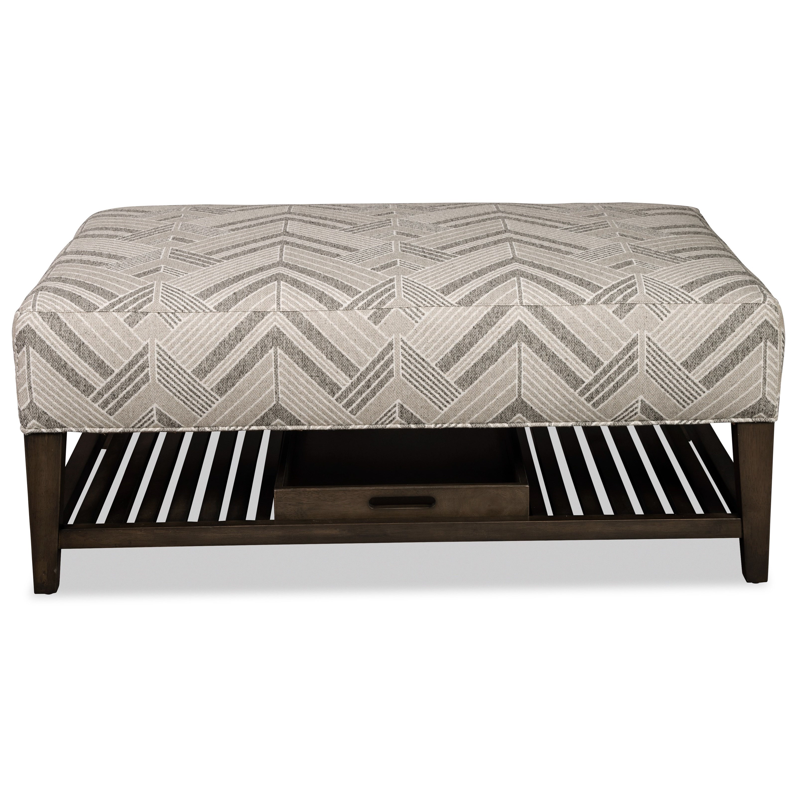 Rectangular Ottoman with Storage Tray