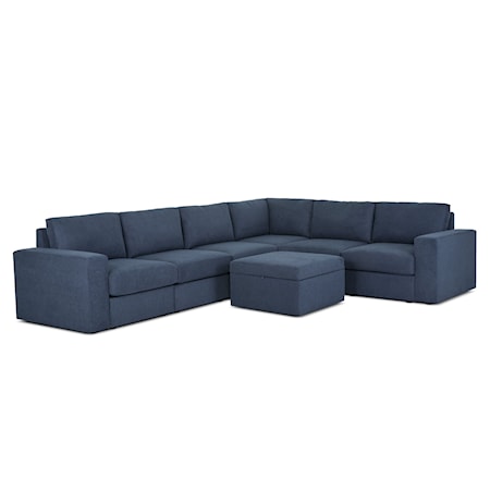 6-Seat Sectional Sofa and Storage Ottoman