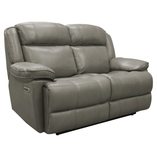 Transitional Power Reclining Loveseat with Power Headrest