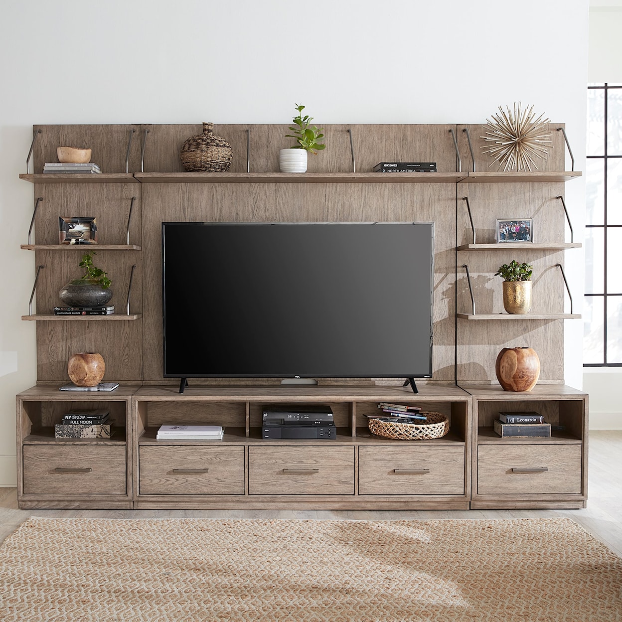 Liberty Furniture City Scape Entertainment Center with Piers