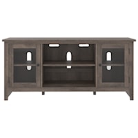 Farmhouse Style Large TV Stand with Glass Doors