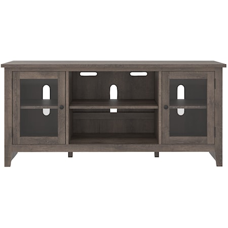 Farmhouse Style Large TV Stand with Glass Doors