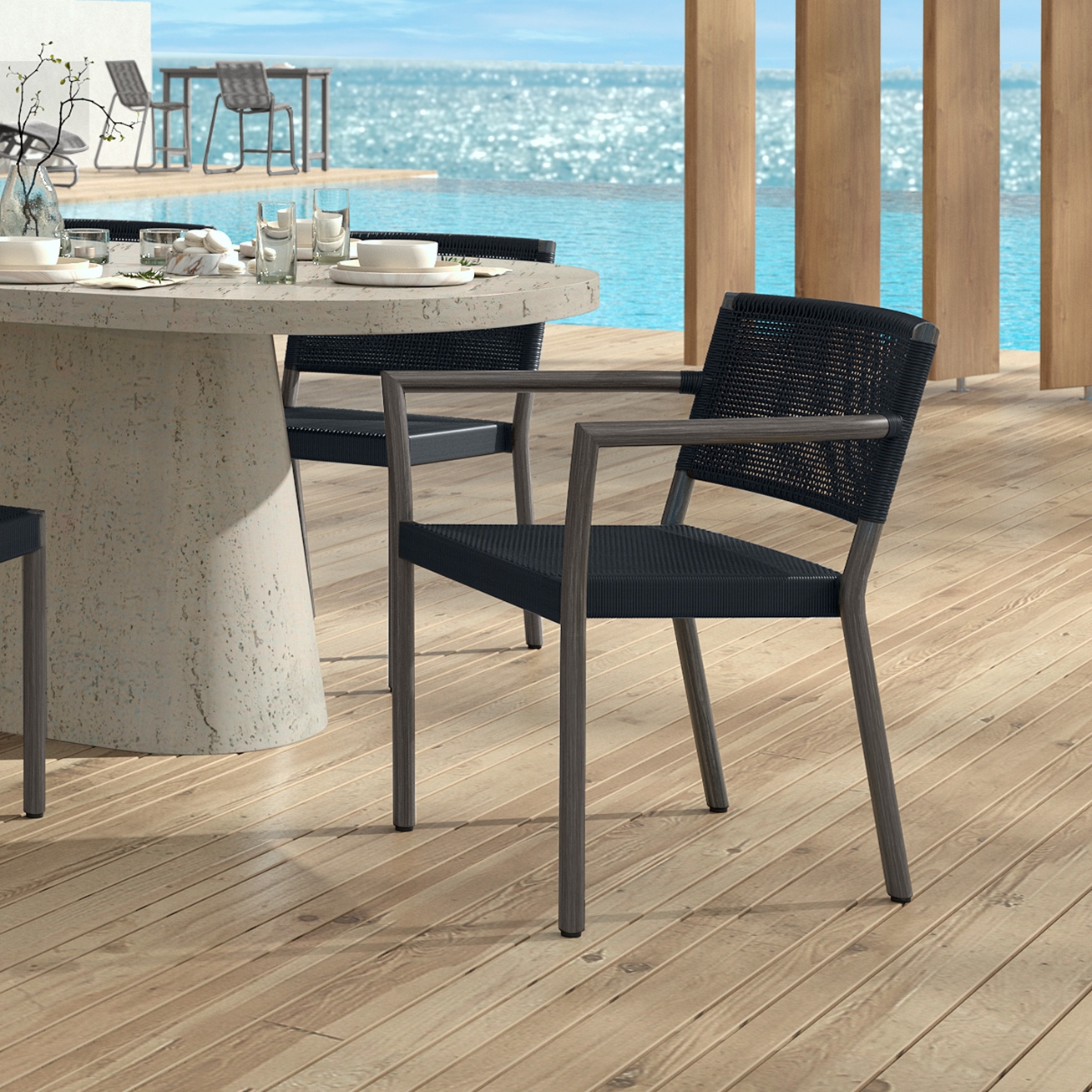 Ebel Orleans Woven Dining Arm Chair