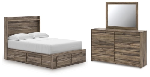 Full Panel Storage Bed, Dresser And Mirror