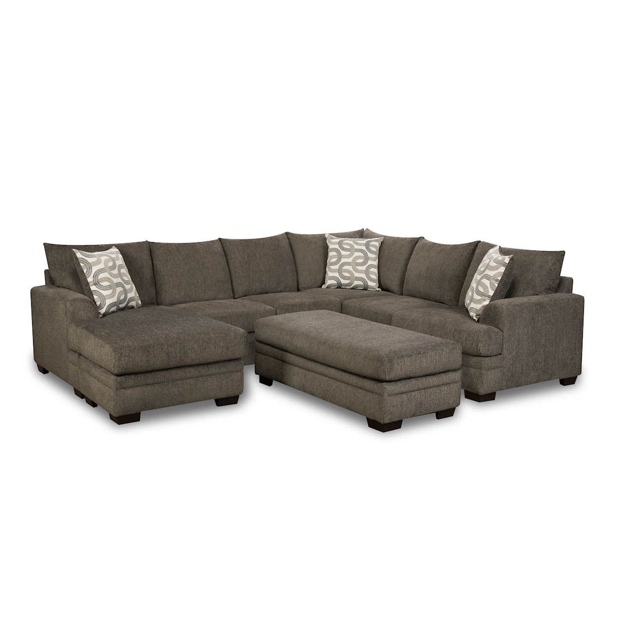 Behold Home 1310 Bailey Sectional Sofa with Ottoman