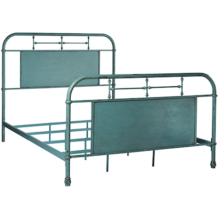 King Metal Bed with Turned Spindles