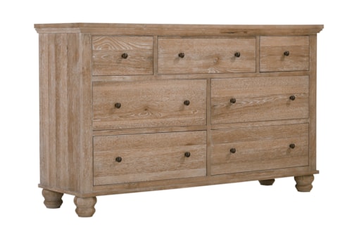 Transitional 7-Drawer Double Dresser