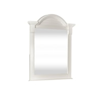 Cottage Arched Mirror with Louvered Panel Accents