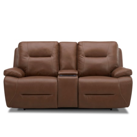 Leather Power Reclining Loveseat