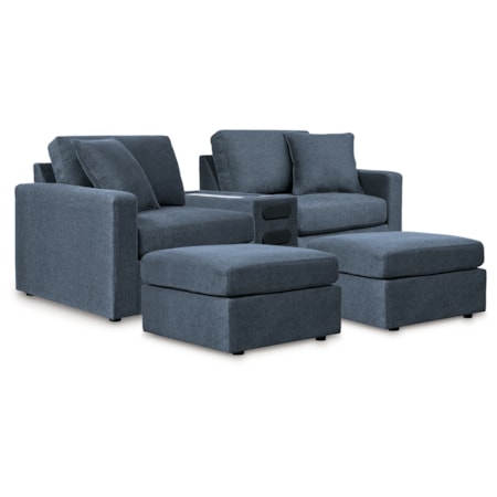 Sectional And 2 Ottomans