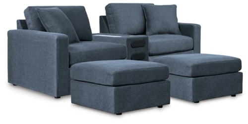 3-Piece Sectional And 2 Ottomans