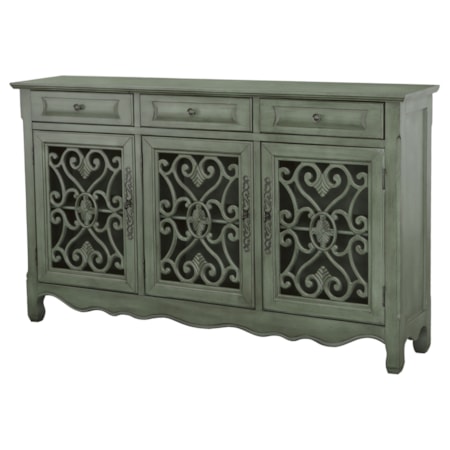 3-drawer Scrollwork Accent Cabinet