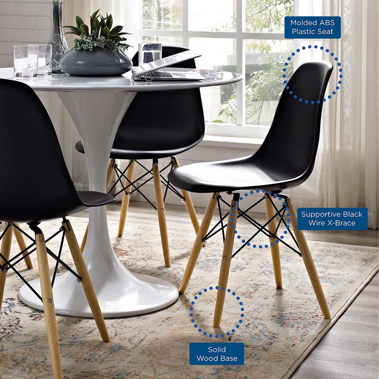 Modway Pyramid Dining Side Chairs Set