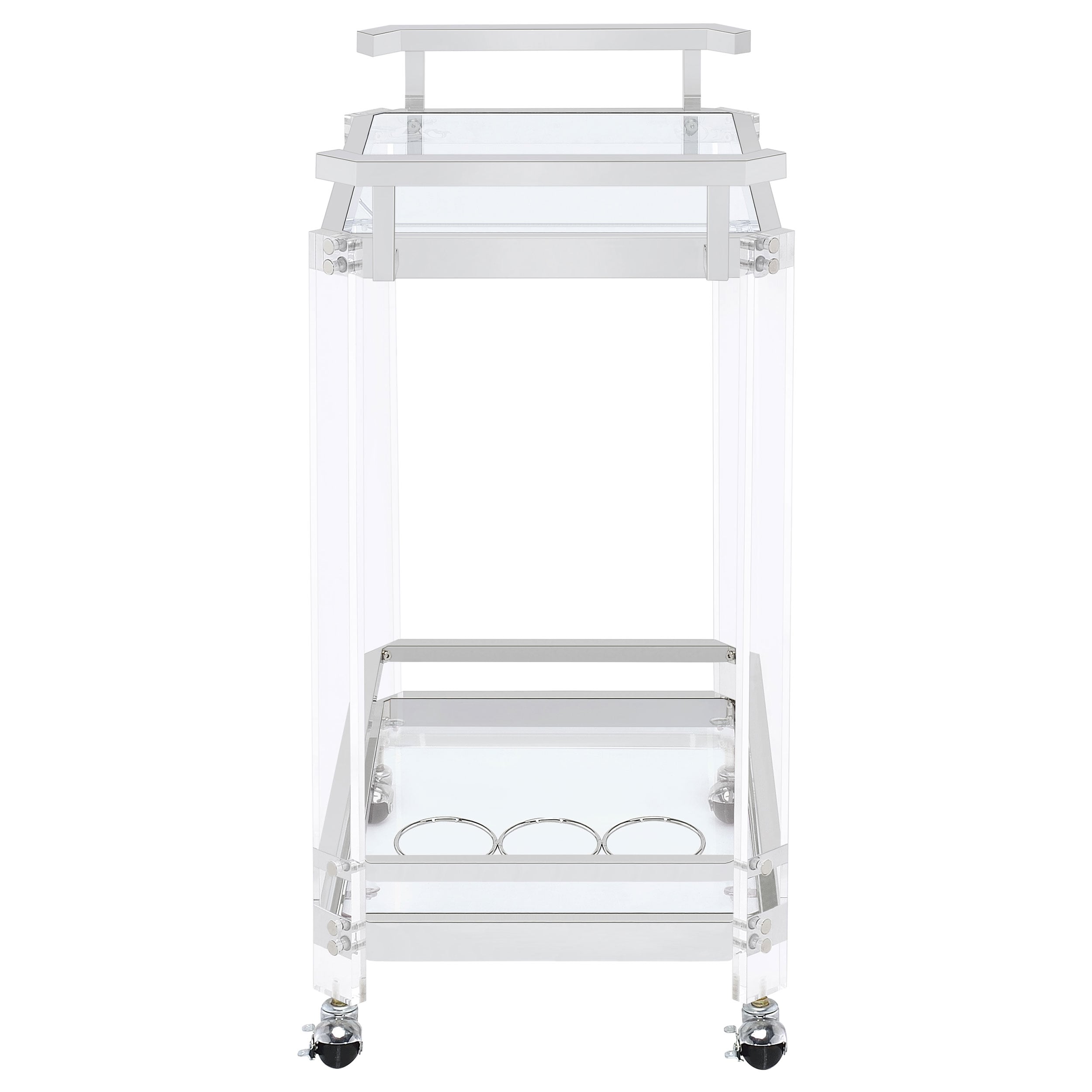 Jefferson 2-tier Glass Shelf Bar Cart