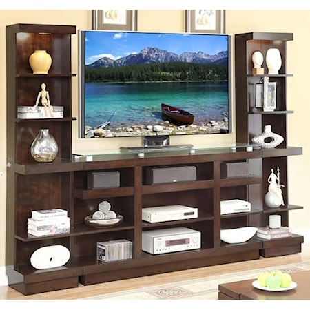 Contemporary Entertainment Center with LED Cabinet