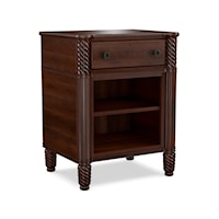 Traditional Open Nightstand with 1-Drawer & 1-Adjustable Shelf