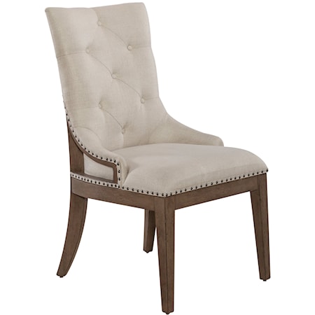 Transitional Upholstered Sheltered Side Chair