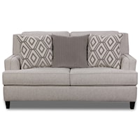 Transitional Loveseat with Toss Pillows