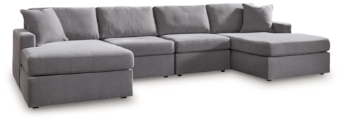 4-Piece Sectional With 2 Chaises