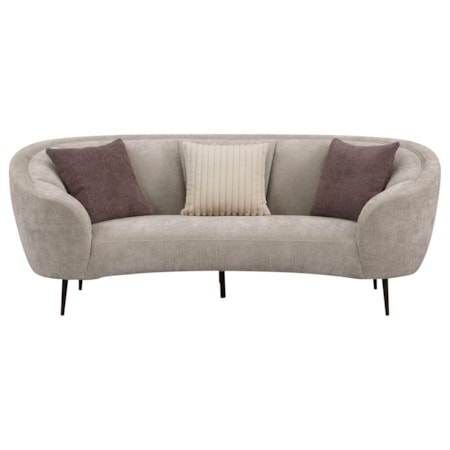 Channel Back Curved Sofa