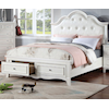Furniture of America - FOA CADENCE Upholstered Full Bed with Footboard Storage