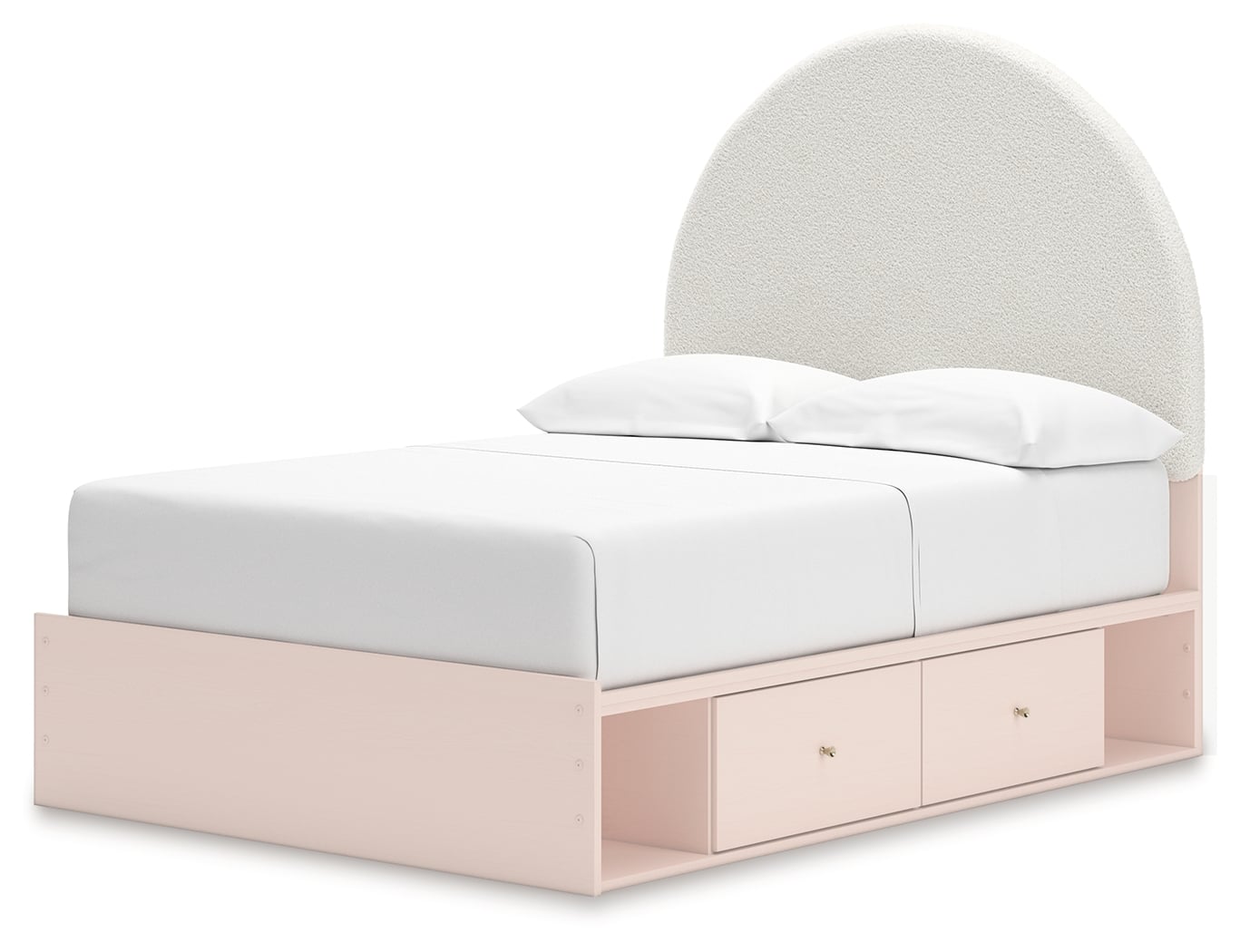 Full Upholstered Panel Bed With Storage