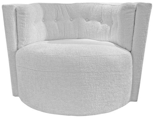 Contemporary Swivel Chair with Track Arms