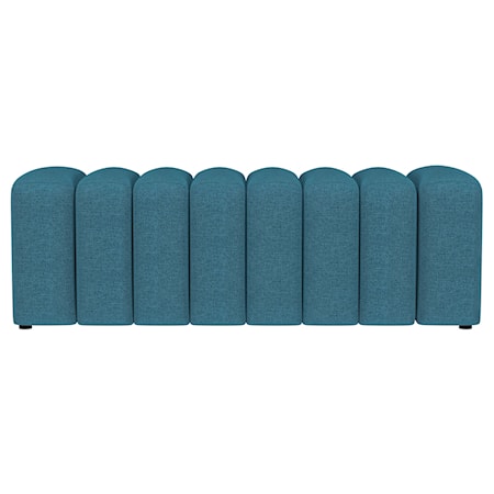 Summer Fabric Tufted Accent Bench Peacock